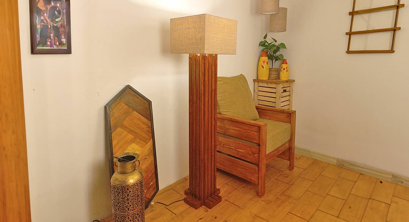 Palisade Beige Jute Floor Lamp with Beige Jute Base Urban Ladder