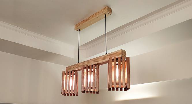 Elegant Beige Solid Wood Cluster  Hanging Light (Beige) by Urban Ladder - Front View Design 1 - 827939