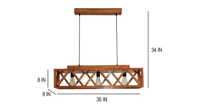 Symmetric Centrum Brown Solid Wood Cluster Hanging Light (Brown) by Urban Ladder - Ground View Design 1 - 828001