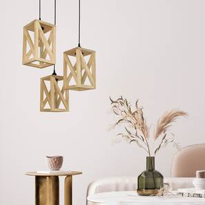 Symmetric Beige Solid Wood Cluster Hanging Light-image-28