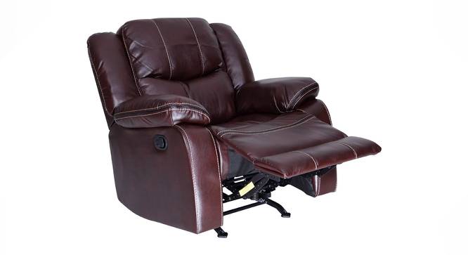 Scotland Leatherette Recliner Sofa 1 Seater With Rocker In Brown (Brown, One Seater) by Urban Ladder - - 
