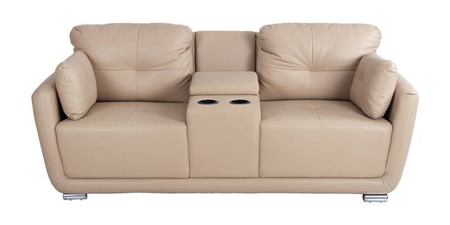 Davion Leatherette Sofa With Console (Beige) (2-seater Custom Set - Sofas, None Standard Set - Sofas, Beige, Fabric Sofa Material, Regular Sofa Size, Regular Sofa Type)