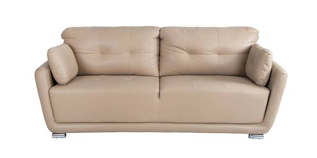 Davion Leatherette Sofa (Beige) (3-seater Custom Set - Sofas, None Standard Set - Sofas, Beige, Fabric Sofa Material, Regular Sofa Size, Regular Sofa Type)