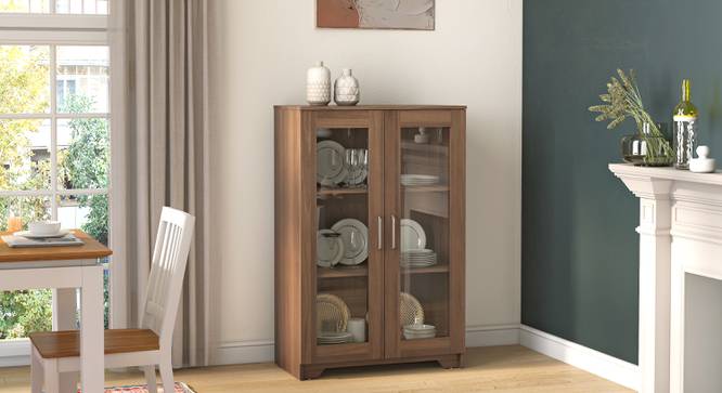 Hubert Low Kitchen Display Cabinet (Classic Walnut Finish) by Urban Ladder - - 828999