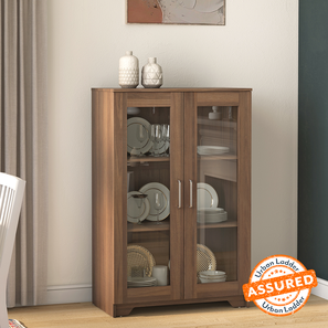 Kitchen Cabinets Design Hubert Low Kitchen Display Cabinet (Classic Walnut Finish)