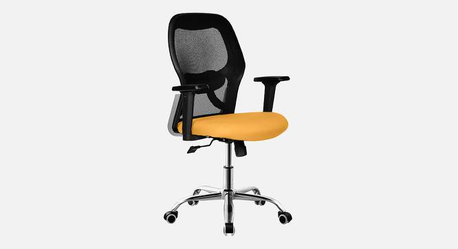 Viva Breathable Mesh Ergonomic Chair Without Headrest in Orange Colour (Yellow) by Urban Ladder - Design 1 Side View - 829380