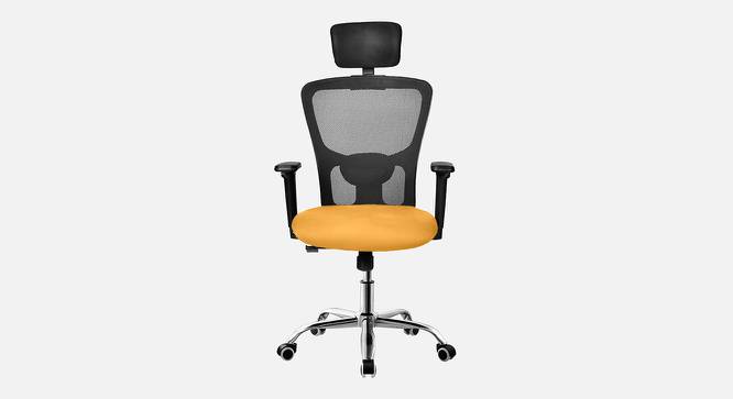 Etios Breathable Mesh Ergonomic Chair With Headrest in Orange Colour (Yellow) by Urban Ladder - Front View Design 1 - 829494