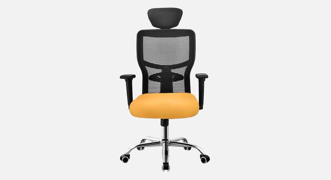 Neo Breathable Mesh Ergonomic Chair in Orange Colour (Yellow) by Urban Ladder - Front View Design 1 - 829504