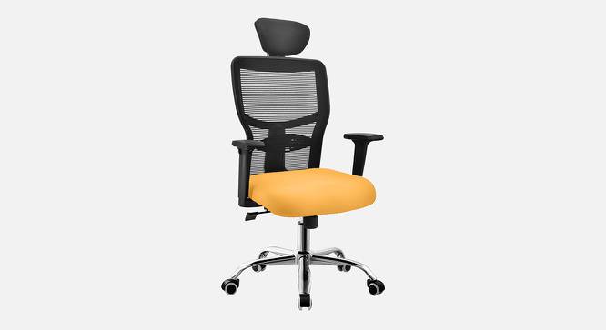 Neo Breathable Mesh Ergonomic Chair in Orange Colour (Yellow) by Urban Ladder - Design 1 Side View - 829550