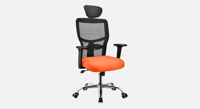 Neo Breathable Mesh Ergonomic Chair in Orange Colour (Orange) by Urban Ladder - Design 1 Side View - 829551