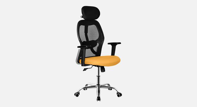 Viva Breathable Mesh Ergonomic Chair With Headrest  in Orange Colour (Yellow) by Urban Ladder - Design 1 Side View - 829570