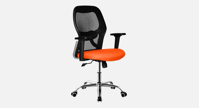 Viva Breathable Mesh Ergonomic Chair Without Headrest in Orange Colour (Orange) by Urban Ladder - Design 1 Side View - 829572