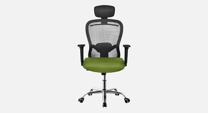 Florida Breathable Mesh Ergonomic Chair With Headrest in Orange Colour (Green) by Urban Ladder - Front View Design 1 - 829658