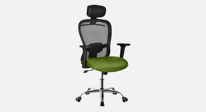 Florida Breathable Mesh Ergonomic Chair With Headrest in Orange Colour (Green) by Urban Ladder - Design 1 Side View - 829683