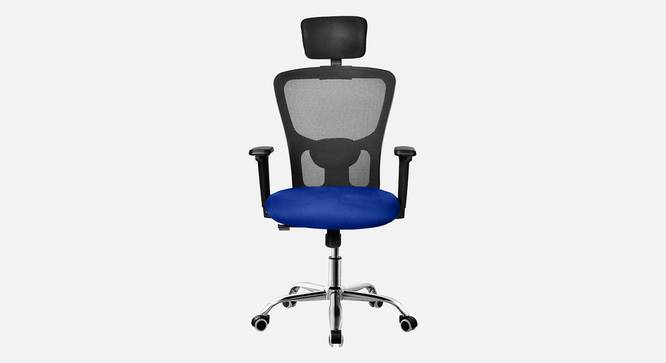 Etios Breathable Mesh Ergonomic Chair With Headrest in Orange Colour (Blue) by Urban Ladder - Front View Design 1 - 829744