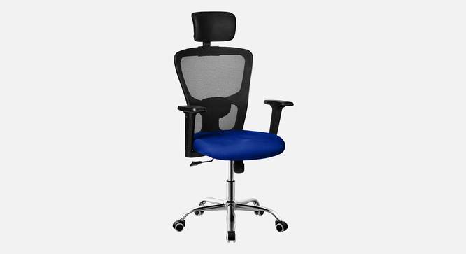 Etios Breathable Mesh Ergonomic Chair With Headrest in Orange Colour (Blue) by Urban Ladder - Design 1 Side View - 829765