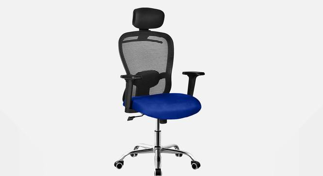 Florida Breathable Mesh Ergonomic Chair With Headrest in Orange Colour (Blue) by Urban Ladder - Design 1 Side View - 829766