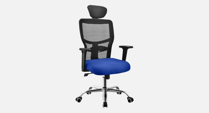 Neo Breathable Mesh Ergonomic Chair in Orange Colour (Blue) by Urban Ladder - Design 1 Side View - 829769