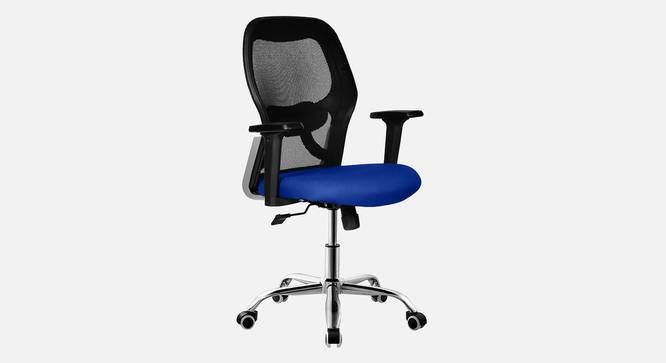 Viva Breathable Mesh Ergonomic Chair Without Headrest in Orange Colour (Blue) by Urban Ladder - Design 1 Side View - 829774