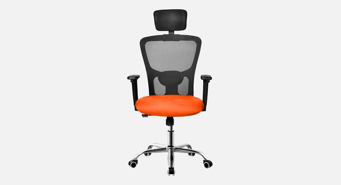 Etios Breathable Mesh Ergonomic Chair With Headrest in Orange Colour (Orange) by Urban Ladder - Front View Design 1 - 829813