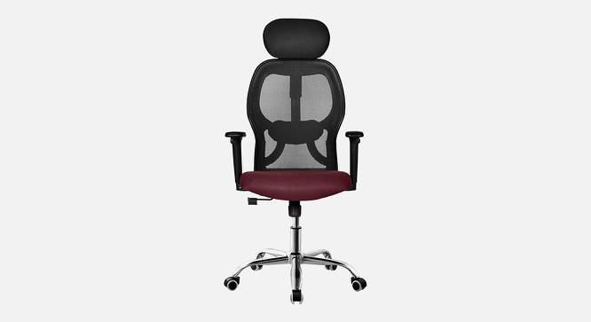 Viva Breathable Mesh Ergonomic Chair With Headrest  in Orange Colour (Maroon) by Urban Ladder - Front View Design 1 - 829825