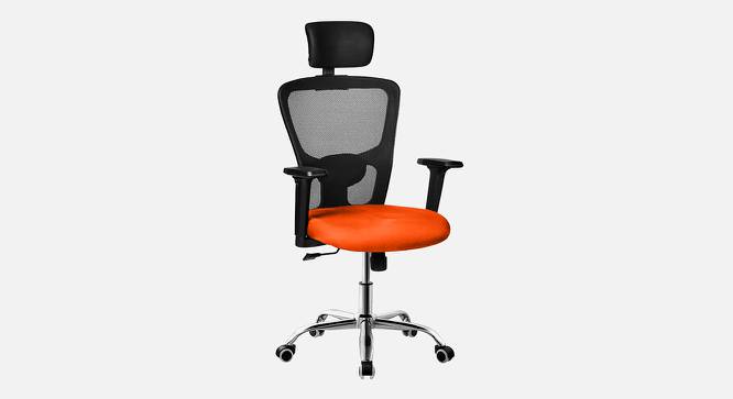 Etios Breathable Mesh Ergonomic Chair With Headrest in Orange Colour (Orange) by Urban Ladder - Design 1 Side View - 829831