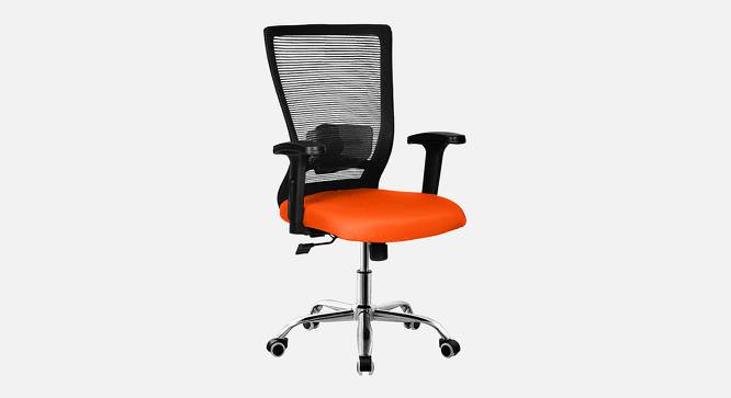 Mica Breathable Mesh Ergonomic Chair in Orange Colour (Orange) by Urban Ladder - Design 1 Side View - 829835