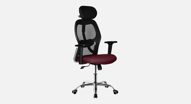 Viva Breathable Mesh Ergonomic Chair With Headrest  in Orange Colour (Maroon) by Urban Ladder - Design 1 Side View - 829843