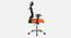 Florida Breathable Mesh Ergonomic Chair With Headrest in Orange Colour (Orange) by Urban Ladder - Ground View Design 1 - 829851