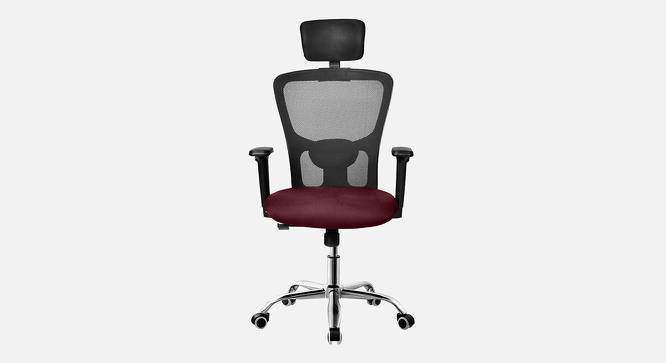 Etios Breathable Mesh Ergonomic Chair With Headrest in Orange Colour (Maroon) by Urban Ladder - Front View Design 1 - 829870