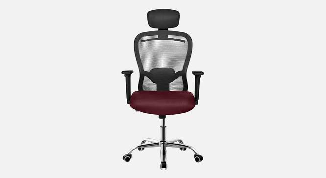 Florida Breathable Mesh Ergonomic Chair With Headrest in Orange Colour (Maroon) by Urban Ladder - Front View Design 1 - 829875