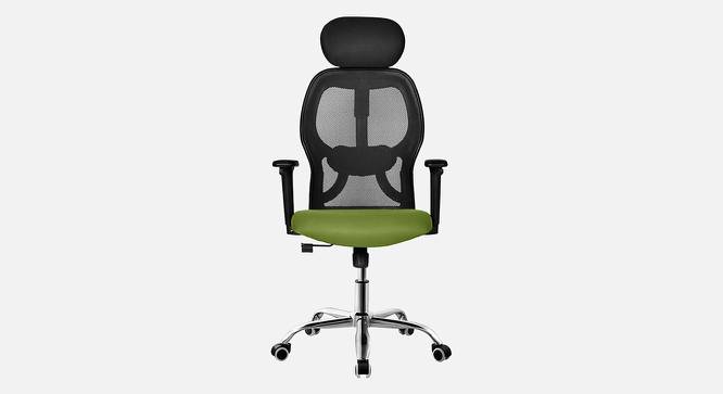 Viva Breathable Mesh Ergonomic Chair With Headrest  in Orange Colour (Green) by Urban Ladder - Front View Design 1 - 829893