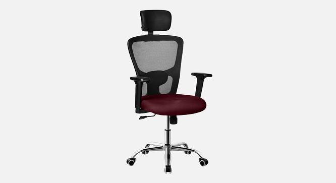Etios Breathable Mesh Ergonomic Chair With Headrest in Orange Colour (Maroon) by Urban Ladder - Design 1 Side View - 829902