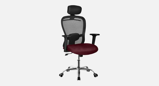 Florida Breathable Mesh Ergonomic Chair With Headrest in Orange Colour (Maroon) by Urban Ladder - Design 1 Side View - 829906
