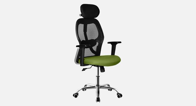 Viva Breathable Mesh Ergonomic Chair With Headrest  in Orange Colour (Green) by Urban Ladder - Design 1 Side View - 829925