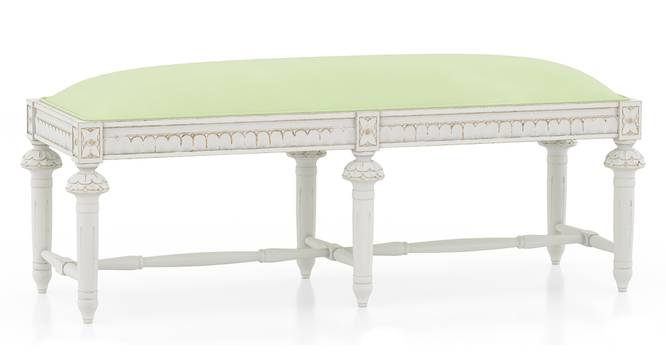 Lucine Bench Finish White Green in Colour (Green, White Finish) by Urban Ladder - Side View Design 1 - 