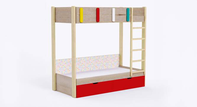 Pine Tree Bunk Bed with Drawer  Storage - Oak (Oak Finish, Oak) by Urban Ladder - Front View Design 1 - 830036