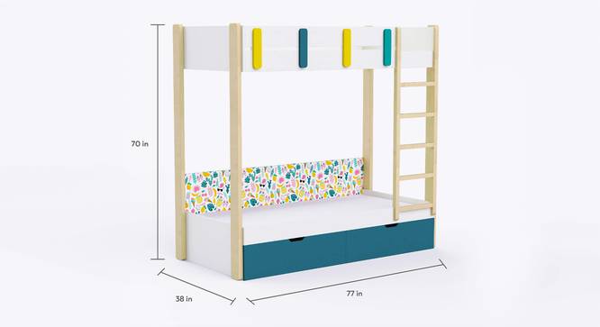 Pine Tree Bunk Bed with Drawer Storage -White (White, White Finish) by Urban Ladder - Design 1 Dimension - 830067