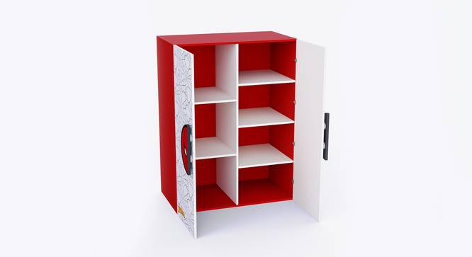Spiderman Two Door Cabinet Storage-Red (Red, Red Finish) by Urban Ladder - Design 1 Side View - 830087
