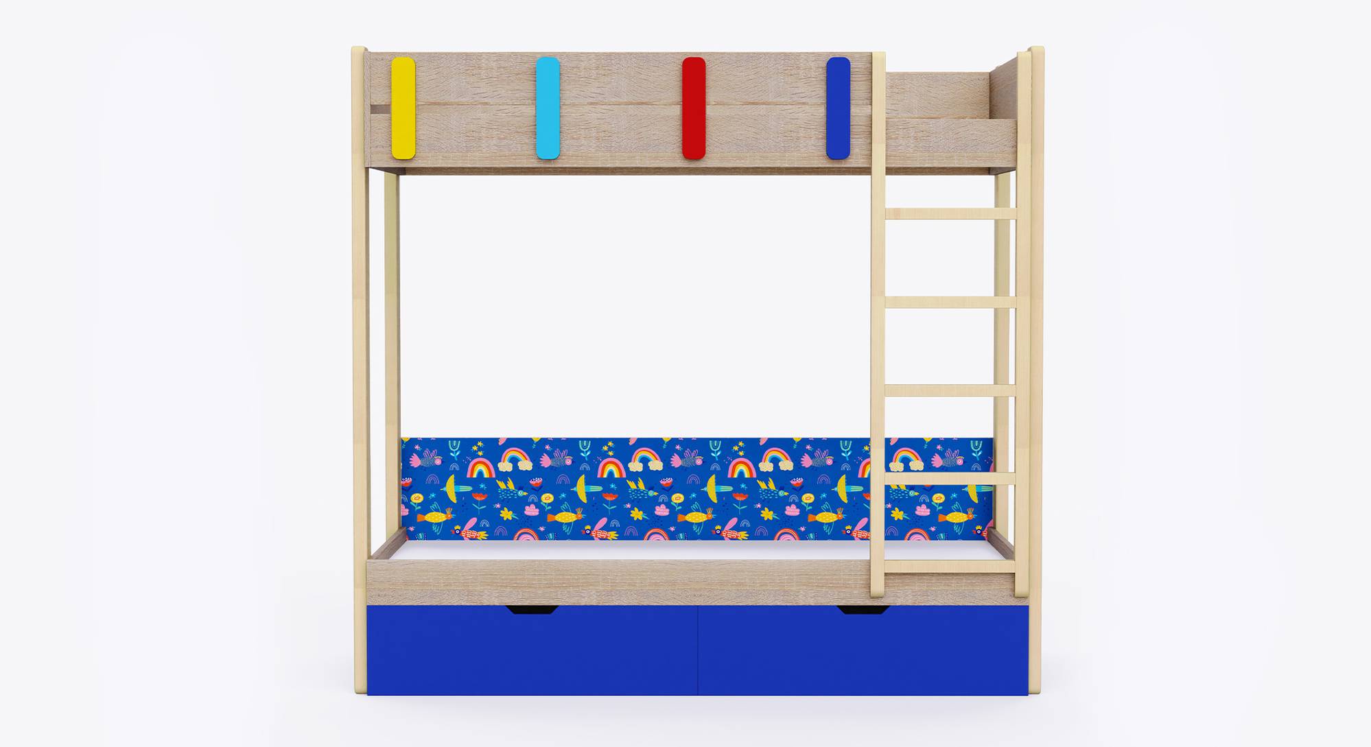 Engineered Wood Bunk Bed in Oak Colour Urban Ladder