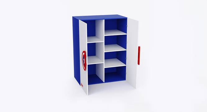 Avengers Two Door Cabinet Storage - Blue (Blue, Blue Finish) by Urban Ladder - Design 1 Side View - 830174