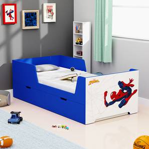 New Arrivals Bedroom Furniture Design Spiderman Engineered Wood Drawer storage Bed in Blue Colour