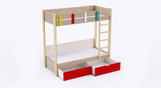 Pine Tree Bunk Bed with Drawer  Storage - Oak (Oak Finish, Oak) by Urban Ladder - Design 1 Side View - 830249