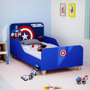 New Arrivals Bedroom Furniture Design Steezy Captain America Engineered Wood Bed in White Colour