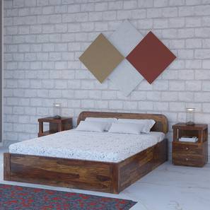 vintage home Sleigh Solid Wood Queen Size Box Storage Bed in Provincial Teak Finish-picture-17