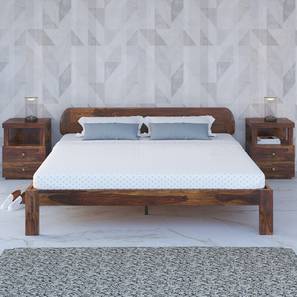 vintage home Sleigh Solid Wood King Size Non Storage Bed in Provincial Teak Finish-picture-16