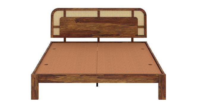Sunburst Ratan Solid Wood Non Storage Bed (King Bed Size, PROVINCIAL TEAK Finish) by Urban Ladder - - 