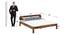 Sleigh Solid Wood Non Storage Bed (King Bed Size, PROVINCIAL TEAK Finish) by Urban Ladder - - 
