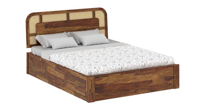Sunburst Ratan Solid Wood Storage Bed (Queen Bed Size, Box Storage Type, PROVINCIAL TEAK Finish) by Urban Ladder - - 
