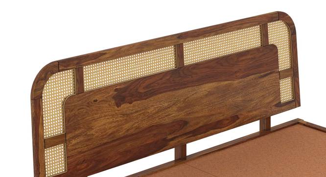 Sunburst Ratan Solid Wood Storage Bed (King Bed Size, Box Storage Type, PROVINCIAL TEAK Finish) by Urban Ladder - - 